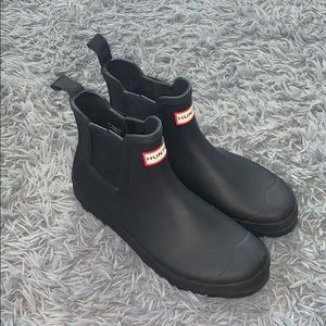 Hunter Black Chelsea Boots